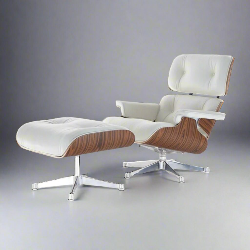 Charles Eames Iconic Lounge Chair & Ottoman - Rose Wood | White - Premium Lounge Chairs from Interior Furnishes - Just $675! Shop now at Interior Furnishes