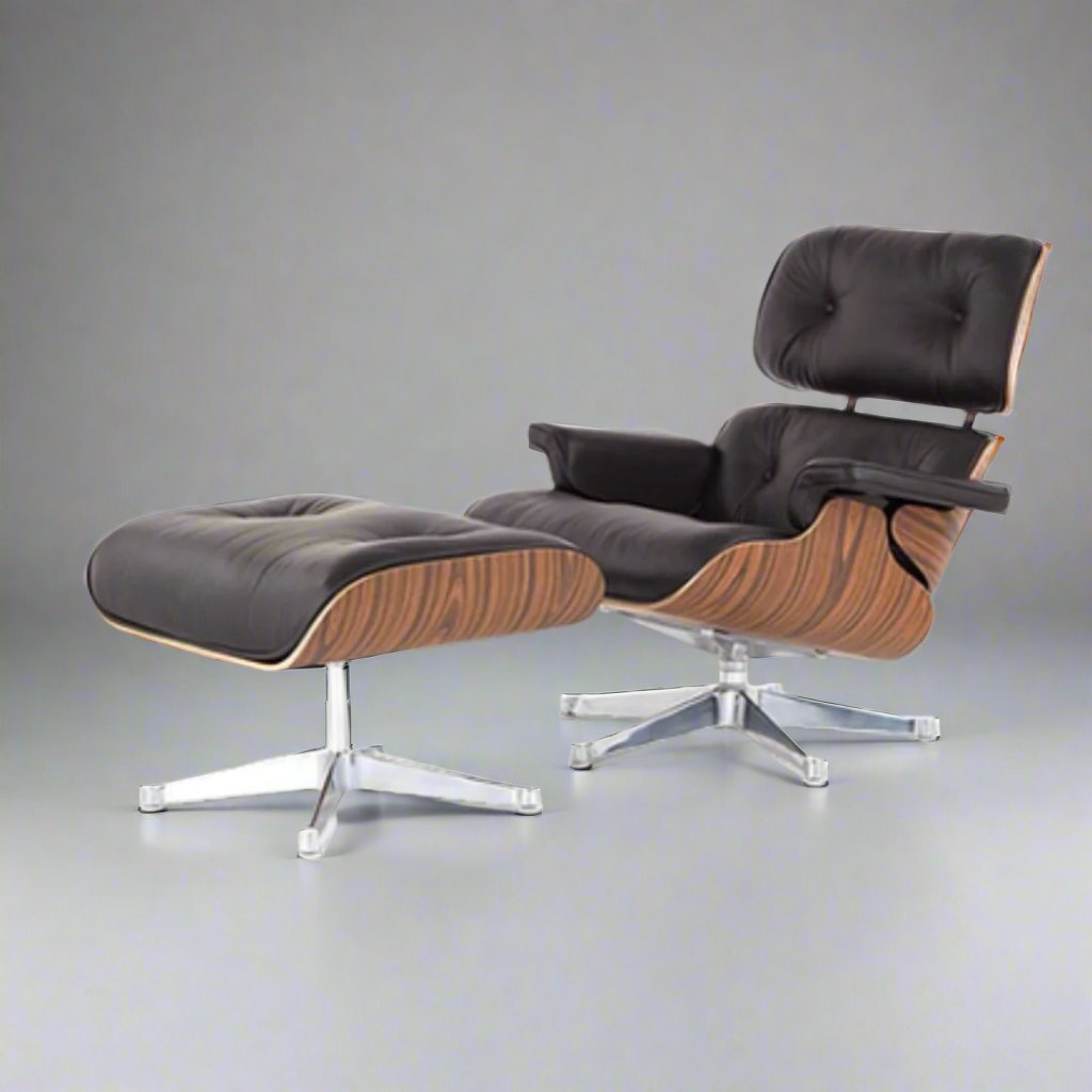 Charles Eames Iconic Lounge Chair & Ottoman - Rose Wood | White - Premium Lounge Chairs from Interior Furnishes - Just $675! Shop now at Interior Furnishes