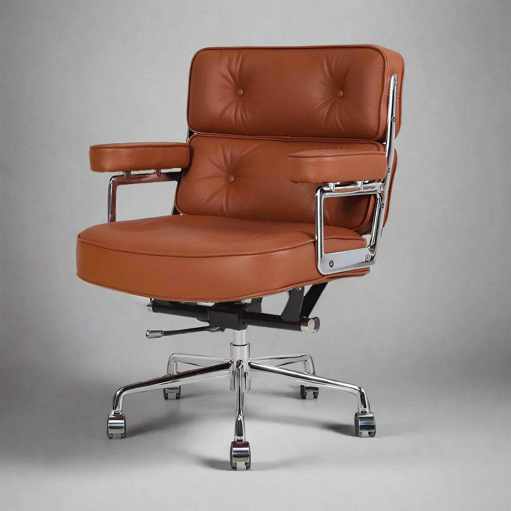 Eames Style Executive Lobby Office Chair - ES104 | Black Leather Interior Furnishes