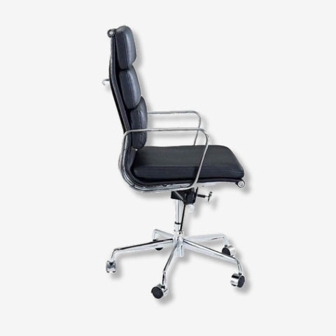 Eames Style Soft Pad Office Chair EA 219 - Comfortable High Back | White Leather