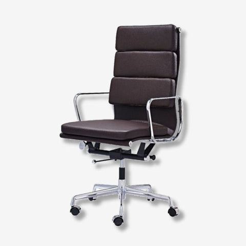 Low-Back Executive Eames Soft Pad Chair EA-217 - Dark Brown leather