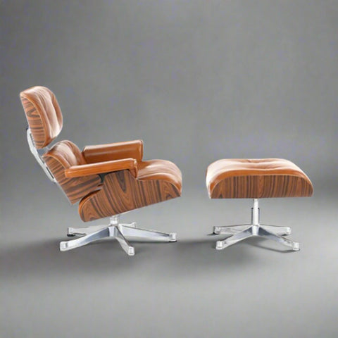 Charles Eames Iconic Lounge Chair & Ottoman - Rose Wood | White - Premium Lounge Chairs from Interior Furnishes - Just $675! Shop now at Interior Furnishes