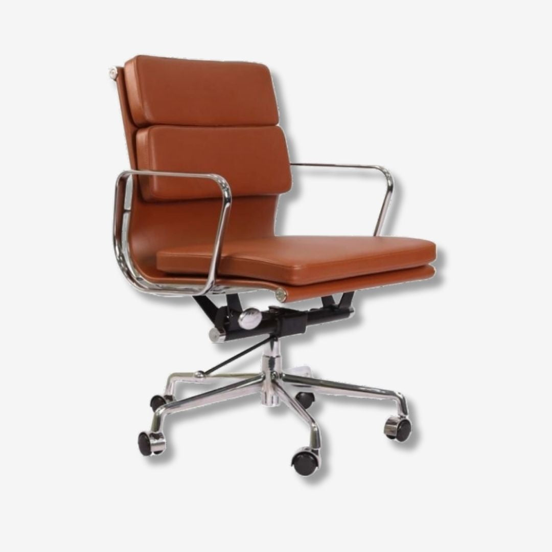 Elevate Your Workspace with the Camel Eames Soft Pad Office Chair - Comfort and Style for Professionals - Premium SOFT PAD LOW BACK from Interior Furnishes - Just $345! Shop now at Interior Furnishes