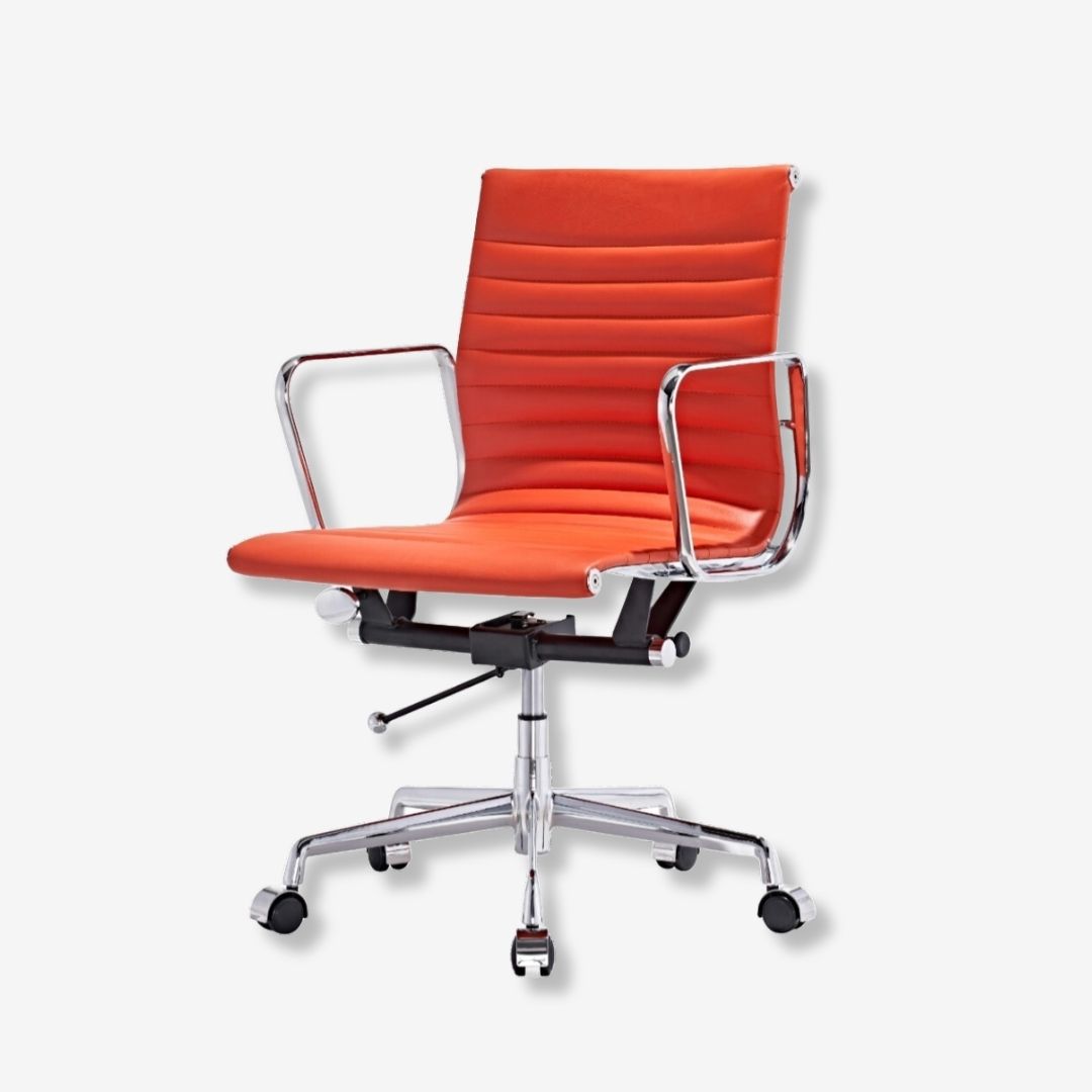 Magical Orange Eames Thin Pad Low Back Office Chair  - Office Wonderland - Instant Decor - Premium Thin Pad Chairs from Luxe Furnishes - Just $295! Shop now at Luxe Furnishes