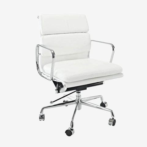 Eames Stylish Soft Pad Office Chair EA 217 - Low Back | Camel Leather