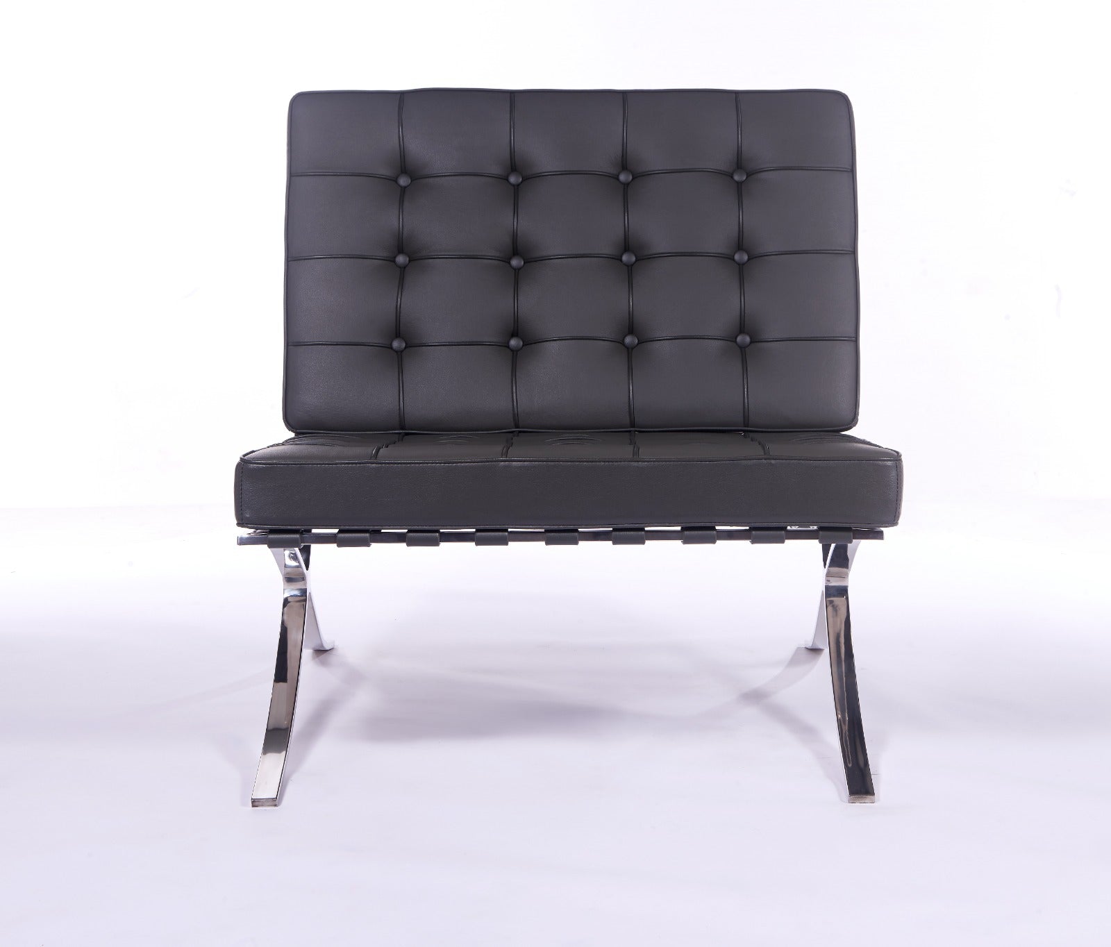 Mies Barcelona Pavilion Chair - Premium Italian Leather | Black Interior Furnishes