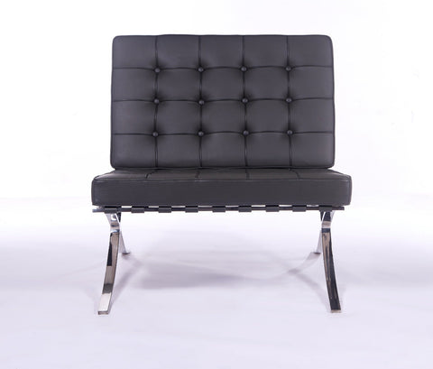 Mies Barcelona Pavilion Chair - Premium Italian Leather | Black Interior Furnishes