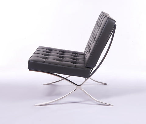 Mies Barcelona Pavilion Chair - Premium Italian Leather | Chocolate Brown Interior Furnishes