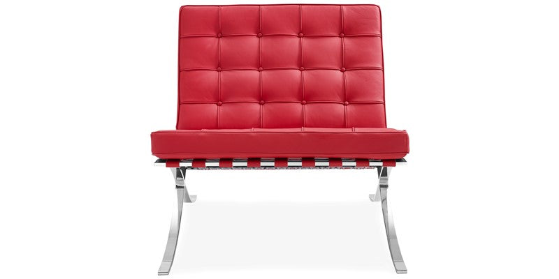 Mies Barcelona Pavilion Chair - Premium Italian Leather | Red Interior Furnishes