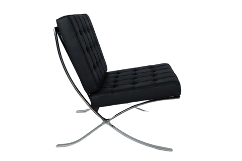 Mies Barcelona Pavilion Chair - Premium Italian Leather | Cream Interior Furnishes