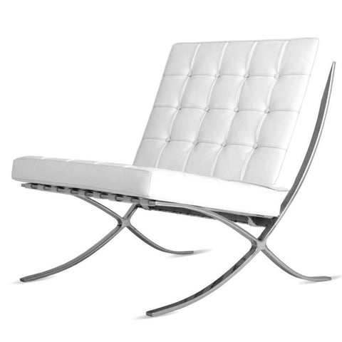 Premium Barcelona Chair - Italian Leather |  Interior Furnishes | Cream - Premium Barcelona Chairs from Interior Furnishes - Just $425.00! Shop now at Interior Furnishes