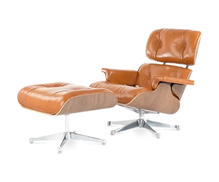 Premium Eames Style Chair Replica - Walnut Veneer Tan Brown