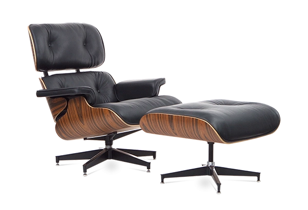 Iconic Design Charles Eames Lounge Chair & Ottoman – Rose Wood  Black