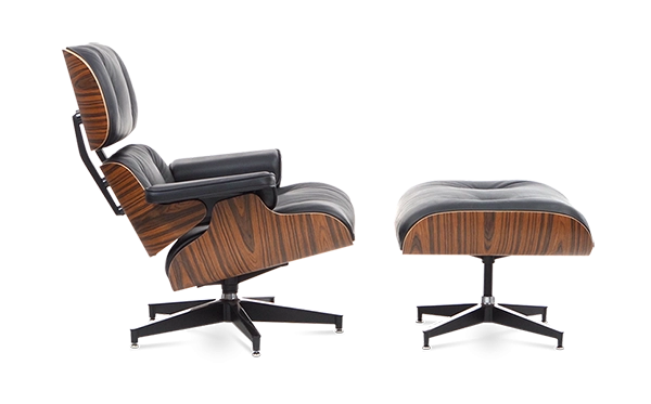 Iconic Design Charles Eames Lounge Chair & Ottoman – Rose Wood  Black