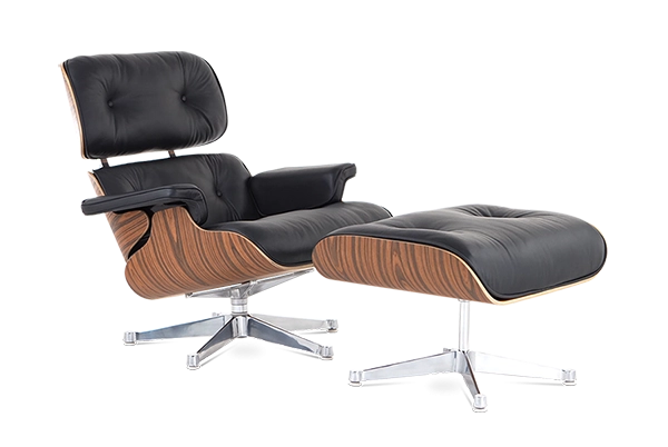 Iconic Design Charles Eames Lounge Chair & Ottoman – Rose Wood  Black