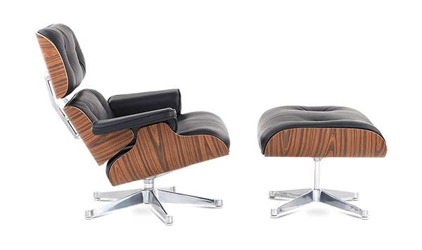 Iconic Design Charles Eames Lounge Chair & Ottoman – Rose Wood  Black