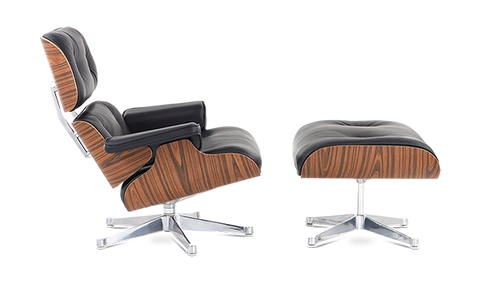 Iconic Design Charles Eames Lounge Chair & Ottoman – Rose Wood  Black