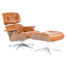 Iconic Design Charles Eames Lounge Chair & Ottoman – Walnut Wood  Tan Brown