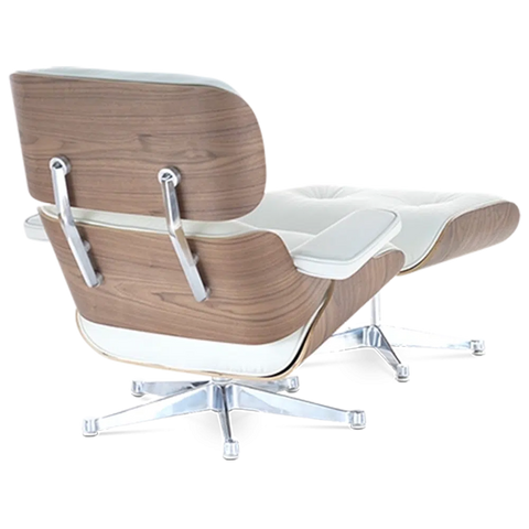 Iconic Design Charles Eames Lounge Chair & Ottoman – Walnut Wood White