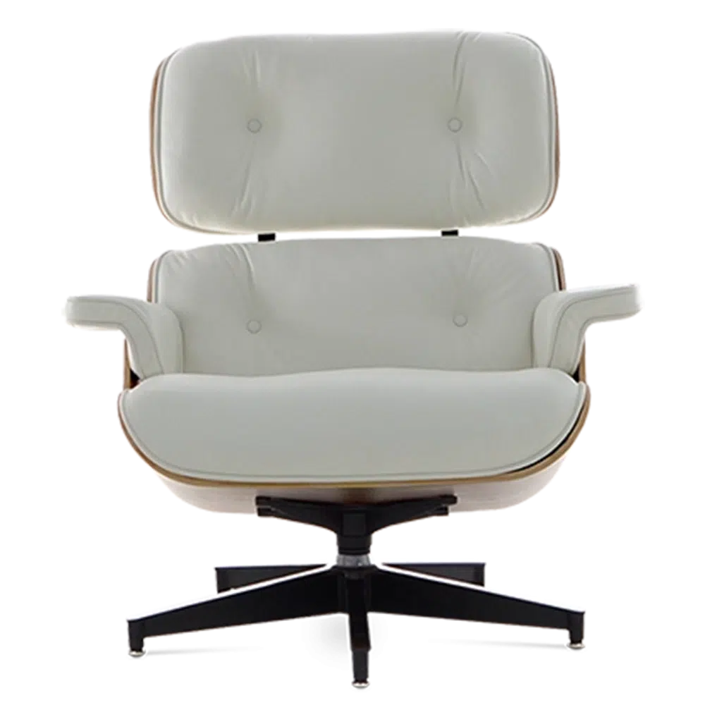 Iconic Design Charles Eames Lounge Chair & Ottoman – Walnut Wood White