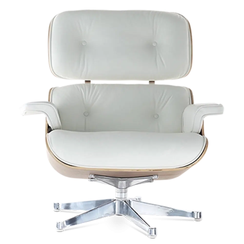 Iconic Design Charles Eames Lounge Chair & Ottoman – Walnut Wood White