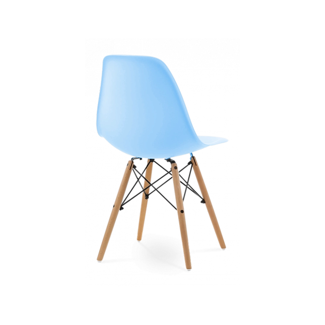 Eames DSW Light Blue 1950s Dowel Side Dining Chair - Modern Kitchen and Dining Room Chair