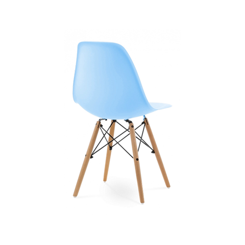 Eames DSW Light Blue 1950s Dowel Side Dining Chair - Modern Kitchen and Dining Room Chair