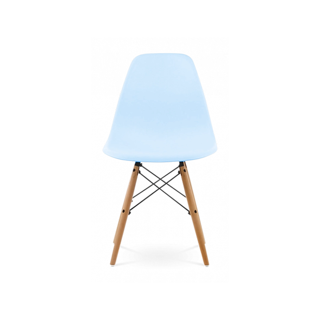 Eames DSW Light Blue 1950s Dowel Side Dining Chair - Modern Kitchen and Dining Room Chair