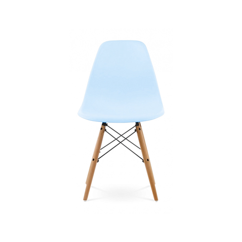 Eames DSW Light Blue 1950s Dowel Side Dining Chair - Modern Kitchen and Dining Room Chair