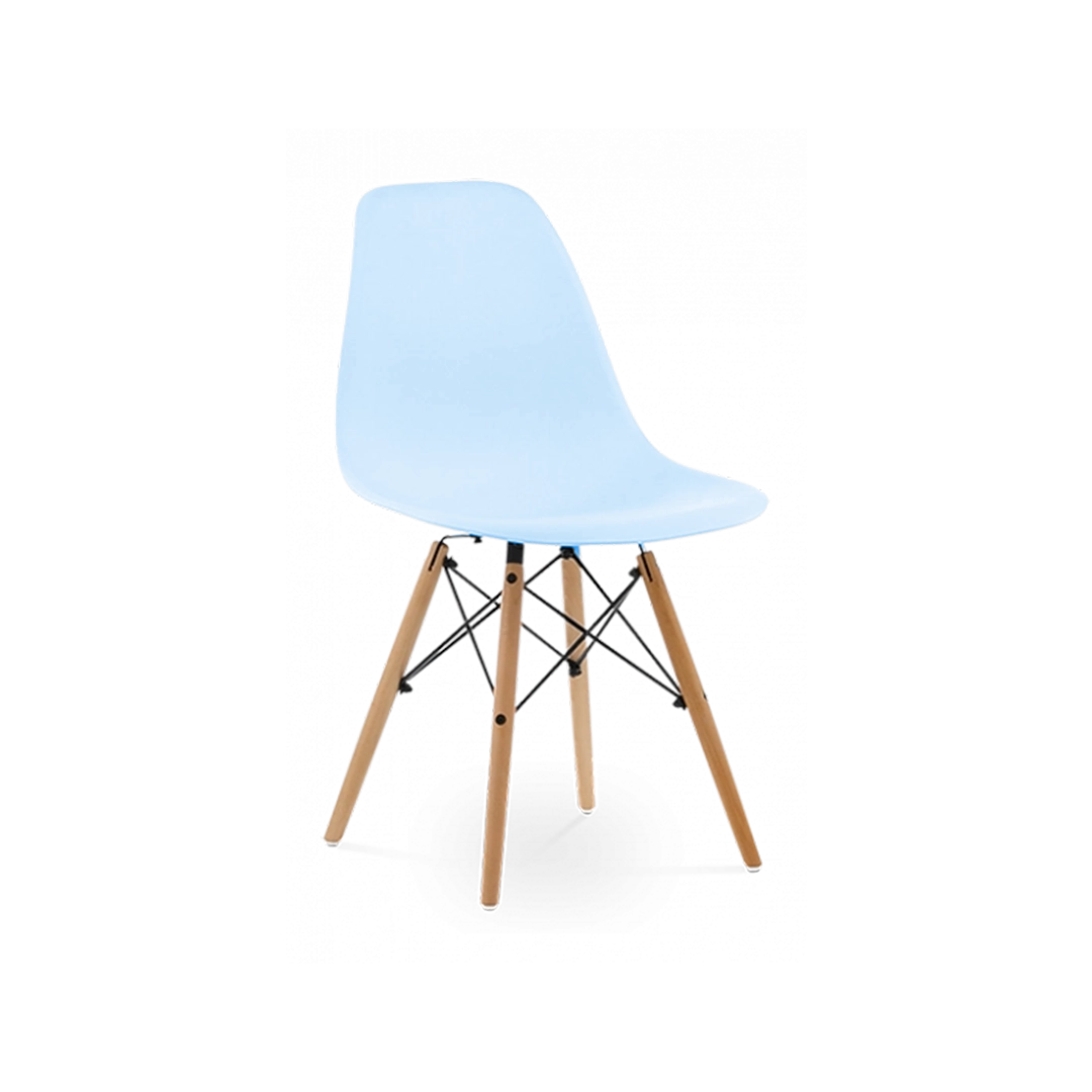 Eames DSW Light Blue 1950s Dowel Side Dining Chair - Modern Kitchen and Dining Room Chair