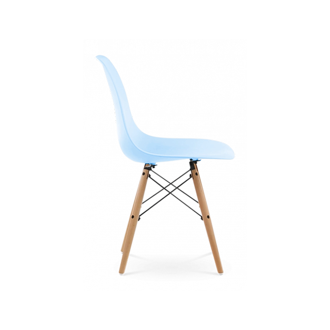 Eames DSW Light Blue 1950s Dowel Side Dining Chair - Modern Kitchen and Dining Room Chair