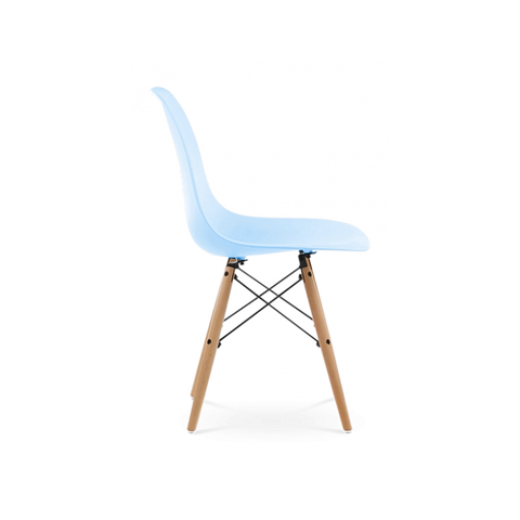 Eames DSW Light Blue 1950s Dowel Side Dining Chair - Modern Kitchen and Dining Room Chair