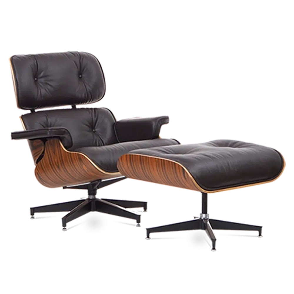 Iconic Design Charles Eames Lounge Chair & Ottoman – Rose Wood Chocolate Brown