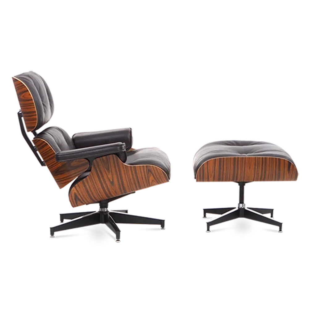 Iconic Design Charles Eames Lounge Chair & Ottoman – Rose Wood Chocolate Brown