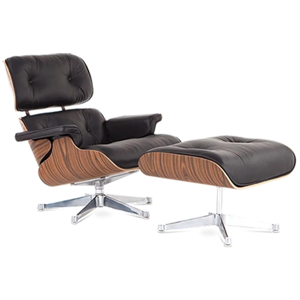 Iconic Design Charles Eames Lounge Chair & Ottoman – Rose Wood Chocolate Brown