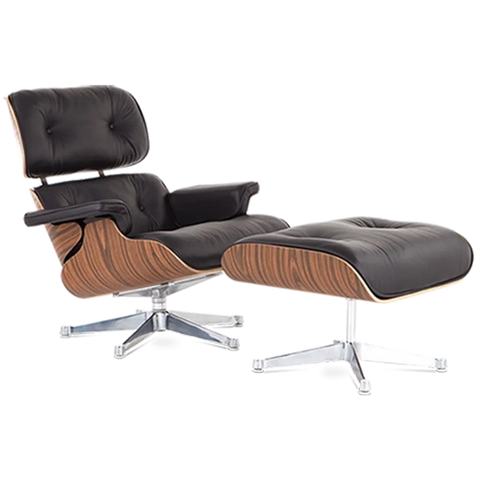 Iconic Design Charles Eames Lounge Chair & Ottoman – Rose Wood Chocolate Brown