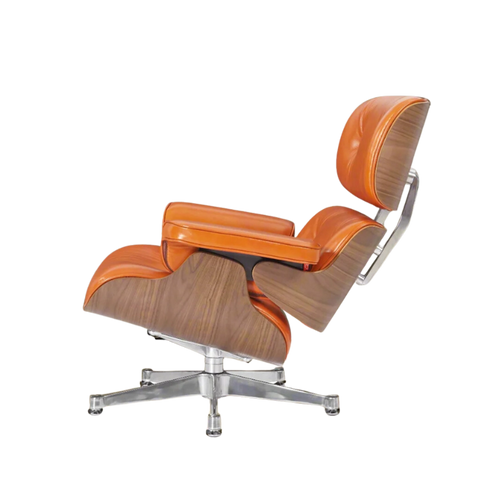 camel brown eames lounge chair 