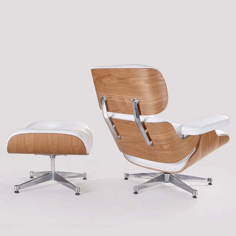 Premium Eames Lounge Chair Reproduction – Ash Wood  White Interior Furnishes