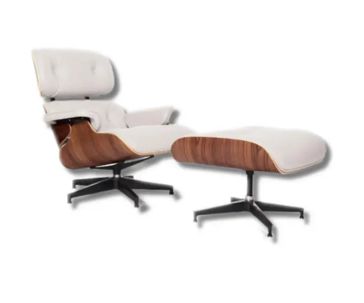 Vintage Eames Chair Replica – Walnut Veneer & Black Leather | Timeless Mid-Century Design