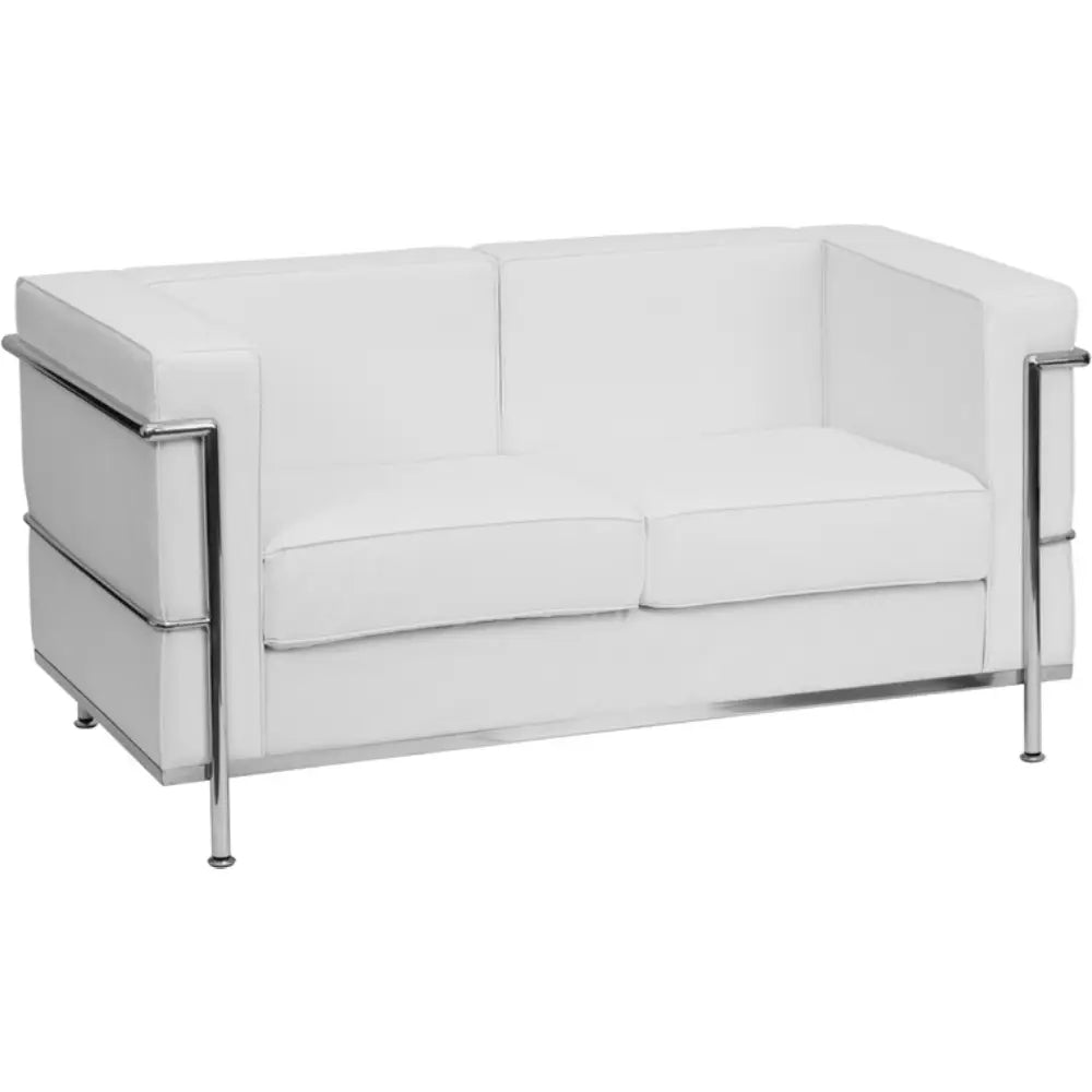 LC2 Style 2 Seater Sofa White – Modern White Leather Sofa Inspired Design