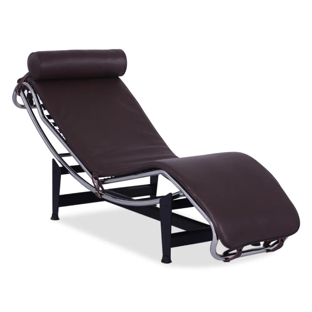 LC4 Style Lounge Chair in Brown Leather – Mid-Century Inspired Modern Chaise longue