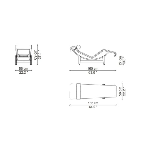 LC4 Chaise Longue Black Leather – Mid-Century Inspired Modern Reclining Chair