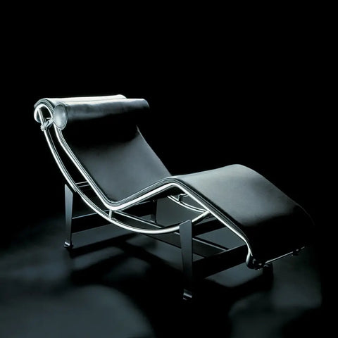 LC4 Chaise Longue Black Leather – Mid-Century Inspired Modern Reclining Chair