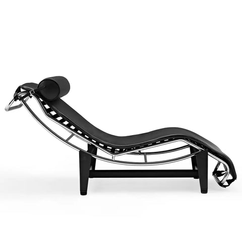 LC4 Chaise Longue Black Leather – Mid-Century Inspired Modern Reclining Chair