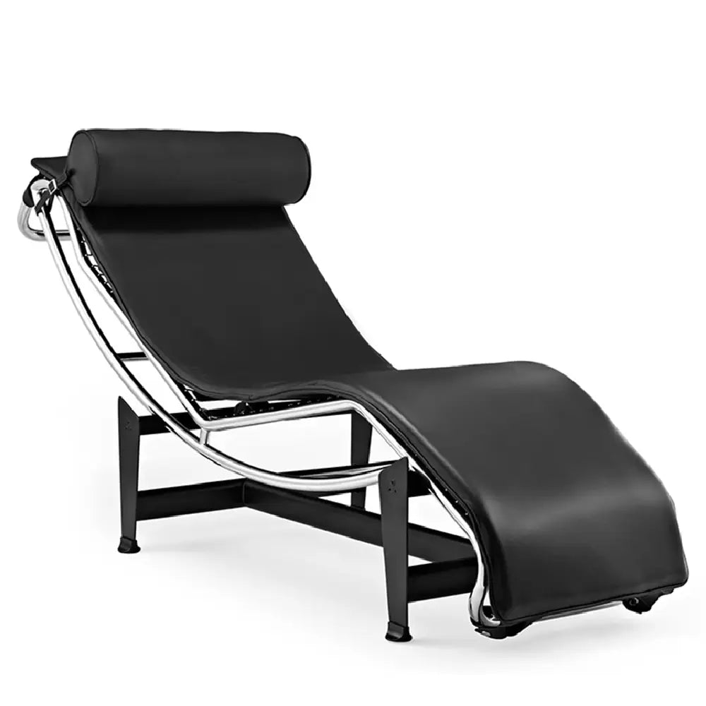 LC4 Chaise Longue Black Leather – Mid-Century Inspired Modern Reclining Chair