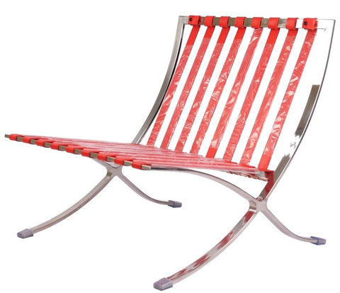 Mies Barcelona Pavilion Chair - Premium Italian Leather | Cream Interior Furnishes