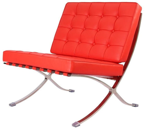 Premium Barcelona Chair - Italian Leather |  Interior Furnishes | Cream - Premium Barcelona Chairs from Interior Furnishes - Just $425.00! Shop now at Interior Furnishes